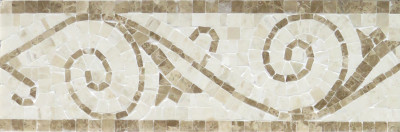 Light Emperador & Botticino Marble Art Border Polished 4" x12" (SFD074)