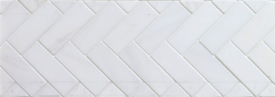 Dolomite Marble Mosaic Polished Herringbone 1" x 2.5" (SFD103)