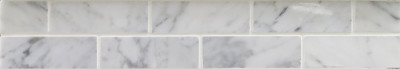 Bianco Carrara Marble Mosaic Polished Brick 1" x 3" (SFD116)