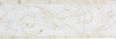 Crema Marfil & Pure White Marble Art Border Polished 4" x 12" (SFD166)