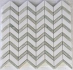 Chevron Thosso White with Ming Green (A592)