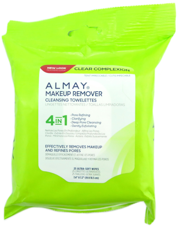 Almay Clear Complexion 4-in-1 Makeup Remover Purifying Towelettes (25 count) - Hypoallergenic