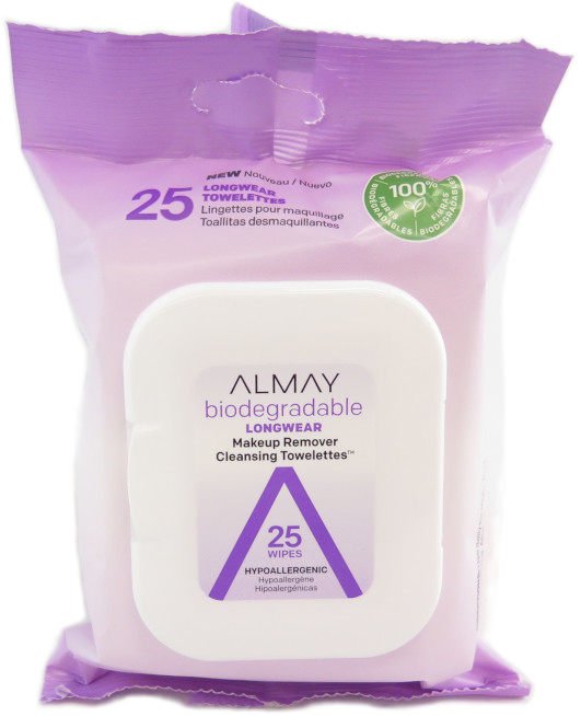 Almay Biodegradable Longwear Makeup Remover Cleansing Towelettes 25 count