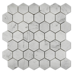 Bianco Carrara Honed Hexagon 2" (BAY0060)