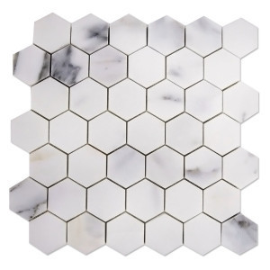 Calacatta Gold Polished Hexagon 2" Mosaic (BAY0095)
