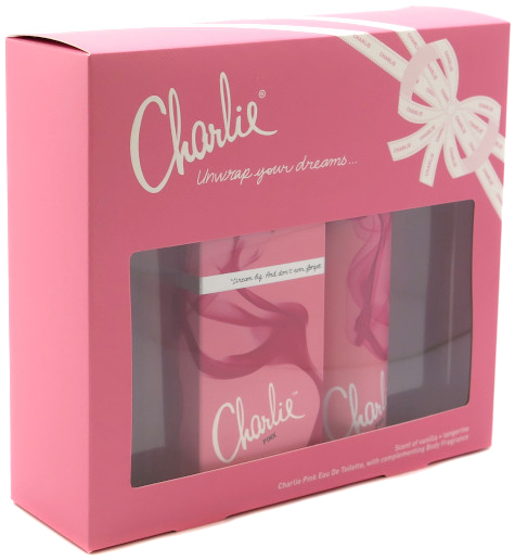 Charlie Pink Eau De Toilette (30mL) with Complementing Body Fragrance Spray (75mL) Set - Scent of Vanilla & Tangerine