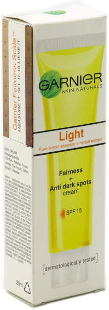 Garnier Light Fairness + Anti Dark Spots Cream 20mL