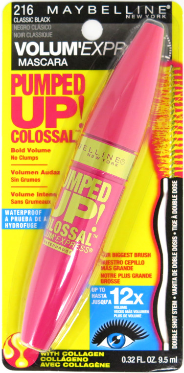 Maybelline Volume Express Pumped Up Colossal Waterproof Mascara - 216 Classic Black