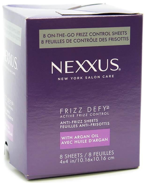 Nexxus Frizz Defy Anti-Frizz Sheets Active Frizz Control with Argan Oil 8 Sheets per Pk (Display box with 10 packs of 8 