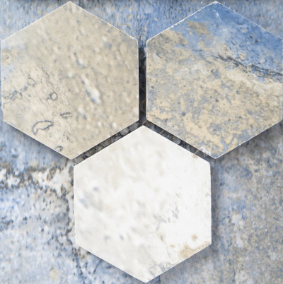 Porcelain Mosaic Blue Diamond Matt Hexagon 2" (SFD046)