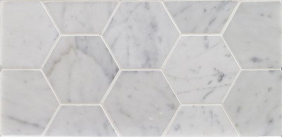 Bianco Carrara Marble Mosaic Polished Hexagon 3"(SFD118)
