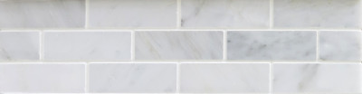 Arabescato Marble Mosaic Polished Brick 1" x 3" (SFD136)