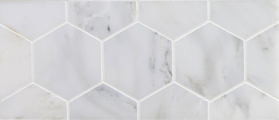 Arabescato Marble Mosaic Polished Hexagon 3" (SFD138)