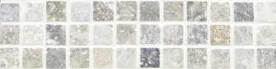 Silver Travertine Mosaic Tumbled Square 1" x 1" (SFD144)