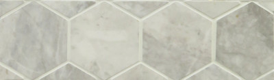 Alicha White Marble Mosaic Polished Hexagon 3" (SFD162)