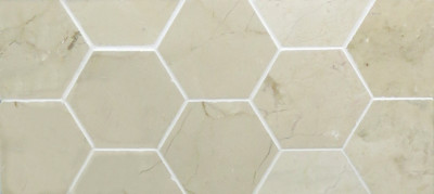 Crema Marfil Marble Mosaic Polished Hexagon 3" (SFD170)
